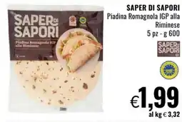 Famila SAPER DI SAPORI Piadina Romagnola IGP alla Riminese 5 pz offerta