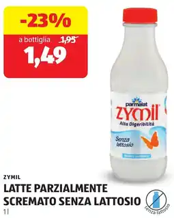 ALDI ZYMIL Latte parzialmente scremato senza lattosio offerta
