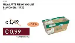 Prezzemolo e Vitale Mila latte fieno yogurt bianco offerta