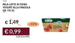Prezzemolo e Vitale Mila latte di fieno yogurt alla fragola offerta