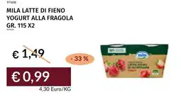 Prezzemolo e Vitale Mila latte di fieno yogurt alla fragola offerta