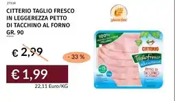 Prezzemolo e Vitale Citterio taglio fresco in leggerezza petto di tacchino al forno offerta