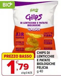 Iperal Chips di lenticchie e patate biologiche FELICIA offerta