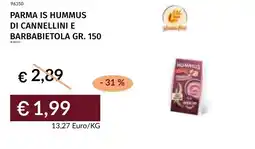 Prezzemolo e Vitale Parma is hummus di cannellini e barbabietola offerta
