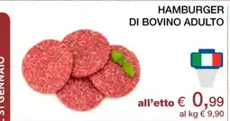 Coop HAMBURGER DI BOVINO ADULTO offerta