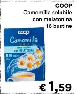 Coop COOP Camomilla solubile con melatonina 16 bustine offerta