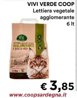 Coop VIVI VERDE COOP Lettiera vegetale agglomerante 6 lt offerta