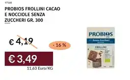 Prezzemolo e Vitale Probios frollini cacao e nocciole senza zuccheri offerta