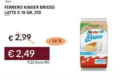 Prezzemolo e Vitale Ferrero kinder brioss latte offerta