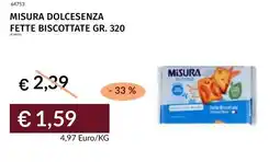 Prezzemolo e Vitale Misura dolcesenza fette biscottate offerta