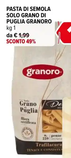 Iperal Pasta di semola solo grano di puglia GRANORO offerta