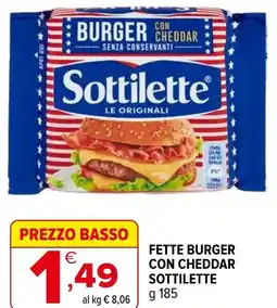 Iperal Fette burger con cheddar SOTTILETTE offerta