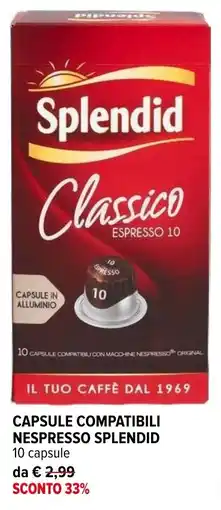 Iperal Capsule compatibili nespresso SPLENDID offerta