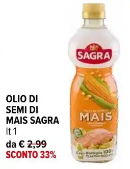 Iperal Olio di semi di mais SAGRA offerta