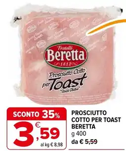 Iperal Prosciutto cotto per toast BERETTA offerta