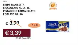 Prezzemolo e Vitale Lindt tavoletta cioccolato al latte pistacchio caramellato e salato offerta