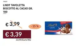 Prezzemolo e Vitale Lindt tavoletta biscotto al cacao offerta