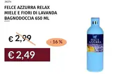 Prezzemolo e Vitale Felce azzurra relax miele e fiori di lavanda bagnodoccia offerta