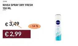 Prezzemolo e Vitale Nivea spray dry fresh offerta