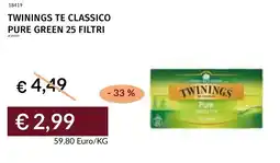 Prezzemolo e Vitale Twinings te classico pure green 25 filtri offerta