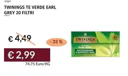 Prezzemolo e Vitale Twinings te verde earl grey 20 filtri offerta