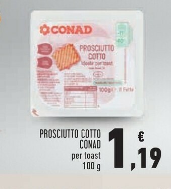 Conad Prosciutto cotto offerta