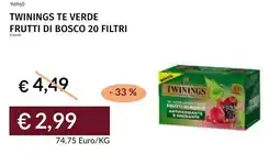 Prezzemolo e Vitale Twinings te verde frutti di bosco 20 filtri offerta
