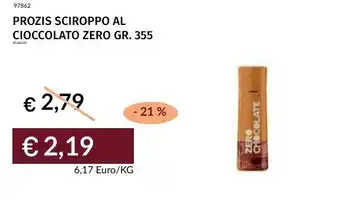Prezzemolo e Vitale Prozis sciroppo al cioccolato zero offerta