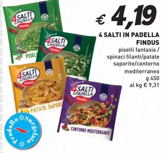 4 salti in padella findus piselli fantasia/ spinaci filanti/patate saporite/contorno mediterraneo