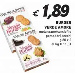 Coal Burger verde amore melanzane/carciofi e pomodori secchi offerta