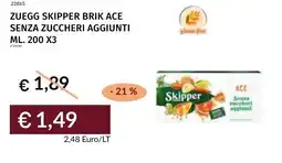 Prezzemolo e Vitale Zuegg skipper brik ace senza zuccheri aggiunti offerta
