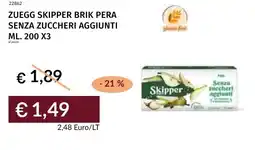 Prezzemolo e Vitale Zuegg skipper brik pera senza zuccheri aggiunti offerta