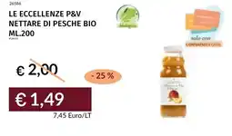 Prezzemolo e Vitale Le eccellenze p&v nettare di pesche bio offerta