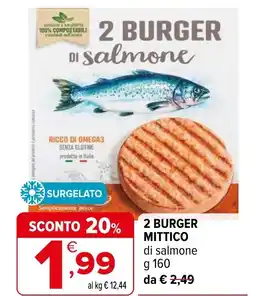 Iperal 2 burger MITTICO di salmone offerta