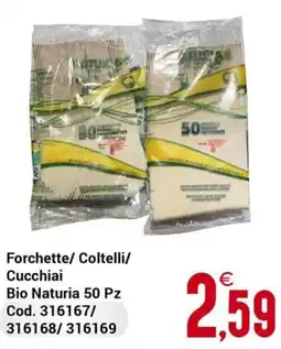 Centro Cash Forchette/Coltelli/ Cucchiai Bio Naturia 50 Pz offerta