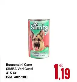 Centro Cash Bocconcini Cane SIMBA Vari Gusti offerta