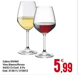 Centro Cash Calice DIVINO Vino Bianco/Rosso offerta