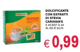 D'Italy Dolcificante con estratti di stevia CARAVAN'S x 40 bst offerta