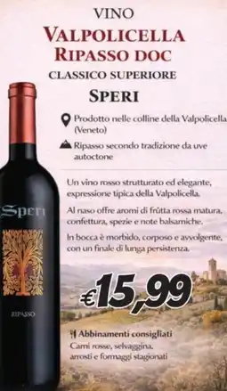 Coal Vino valpolicella ripasso doc SPERI offerta