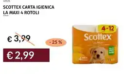 Prezzemolo e Vitale Scottex carta igienica la maxi 4 rotoli offerta