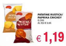 D'Italy Patatine rustica/ paprika CRICKEY offerta