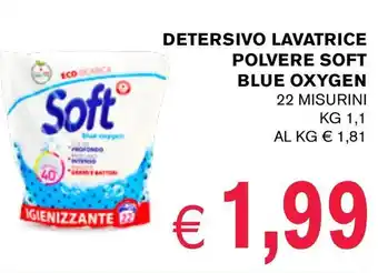 Detersivo lavatrice polvere soft blue oxygen 22 misurini