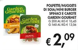 Coal Polpette/nuggets di soia/mini burger spinaci e carote GARDEN GOURMET offerta