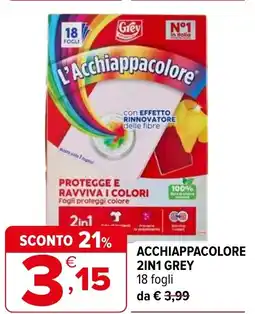 Iperal Acchiappacolore 2in1 GREY 18 fogli offerta