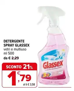 Iperal Detergente spray GLASSEX offerta