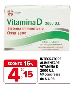 Iperal Integratore alimentare vitamina D 2000 U.I. Matt offerta