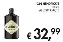 Coal Gin hendrick's offerta