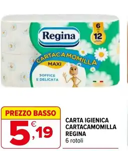 Iperal Carta igienica cartacamomilla REGINA 6 rotoli offerta
