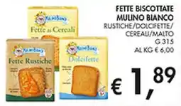 Coal Fette biscottate mulino bianco rustiche/dolcifette/ cereau/malto offerta
