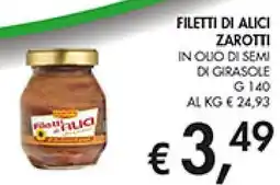 Coal Filetti di alici zarotti in olio di semi di girasole offerta